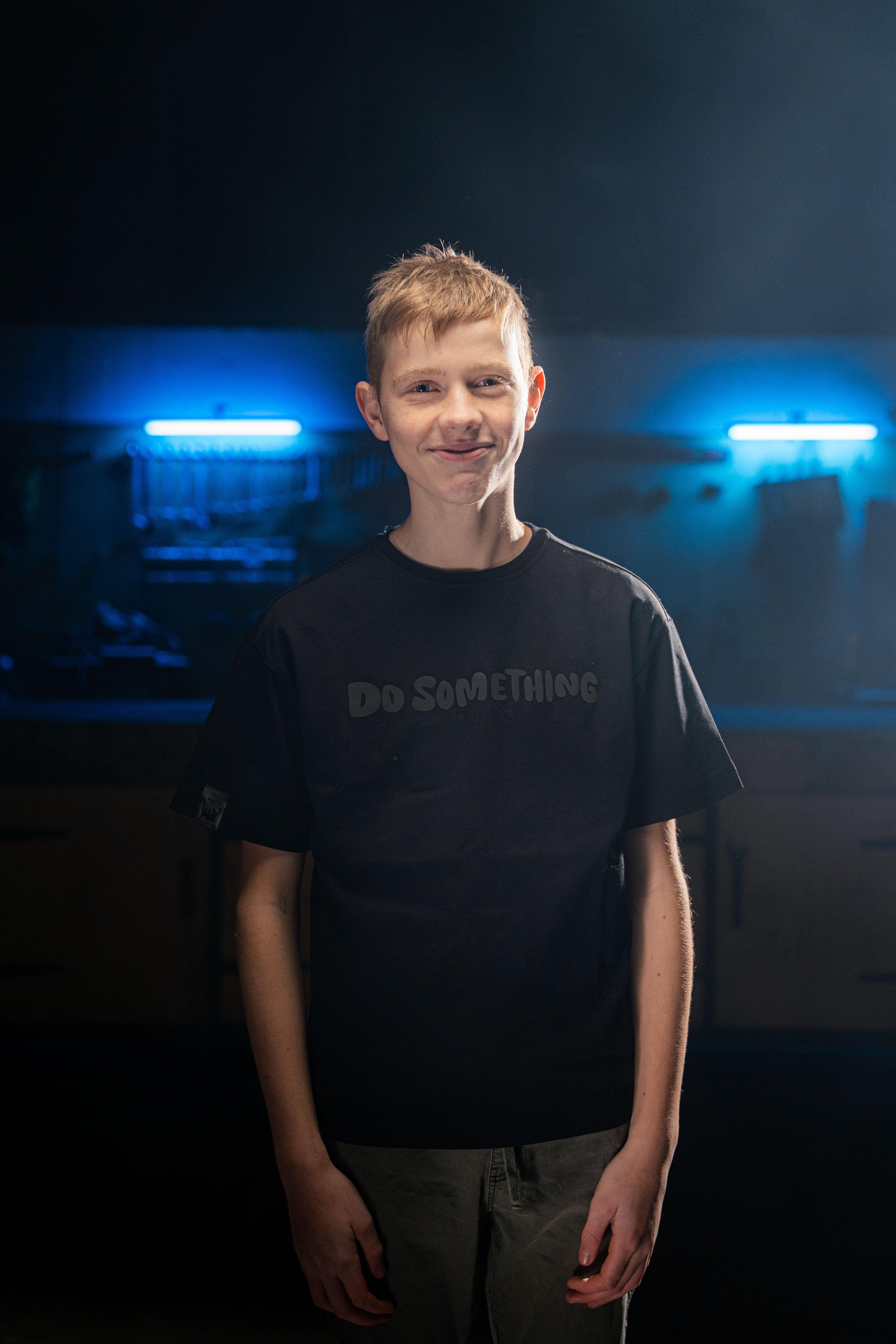 Reflektierendes Do Something Shirt - Kinder