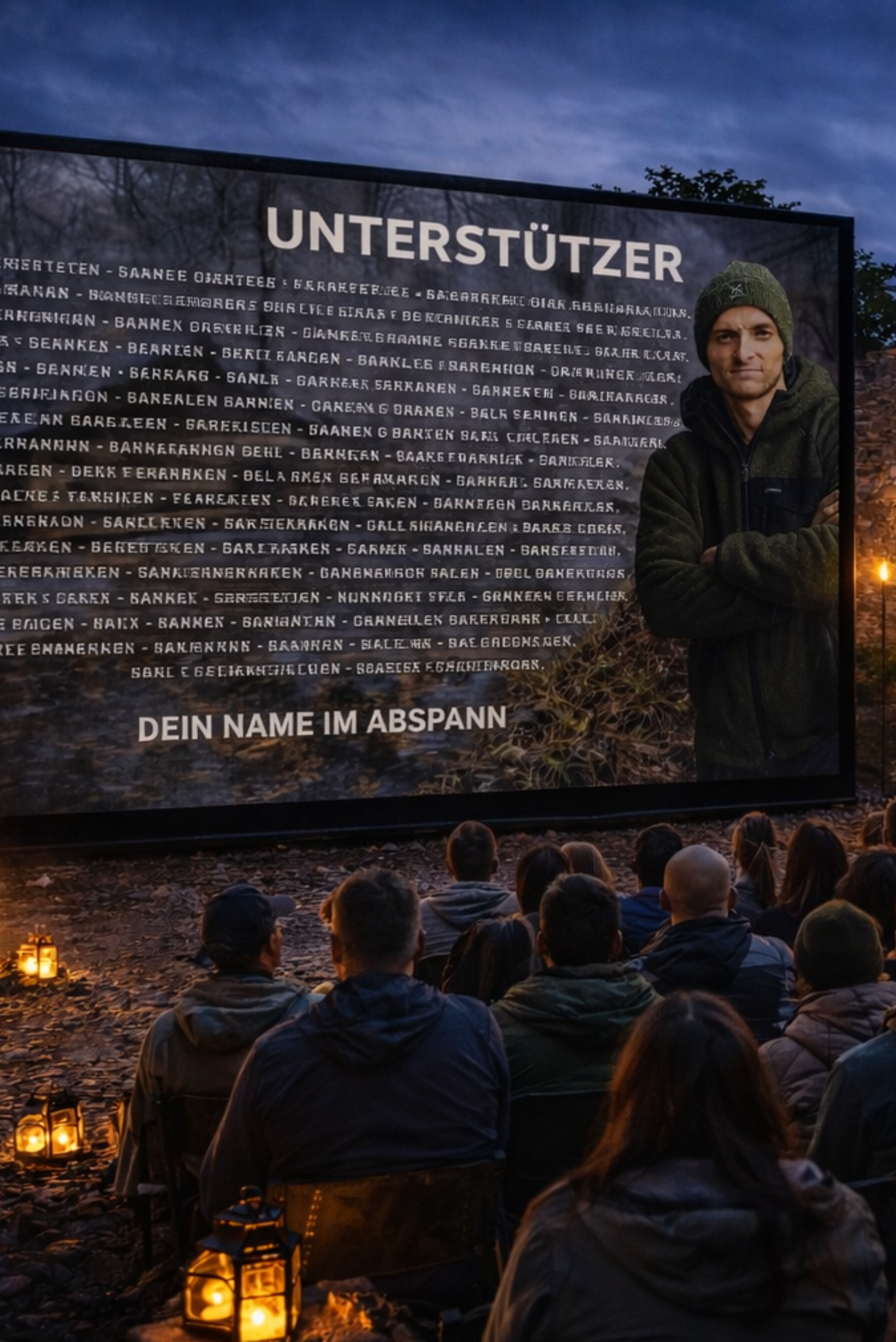 Dein Name im Abspann vom Kinofilm „100 Tage Autark“